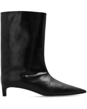 Jil Sander ポインテッドトゥ レザーブーツ - ブラック