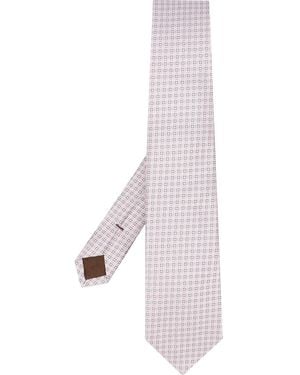 Church's Geometric-Print Silk Tie - White