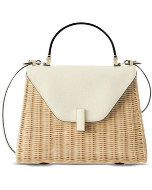 Valextra Iside Leather-Trim Tote Bag - Metallic