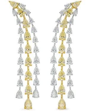 ARZANO Diamond Triple-Row Earrings - Metallic