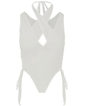 SRVC Studio Bibi Cut-Out Halterneck Top - White