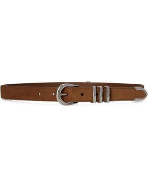 Ralph Lauren Metal-Keeper Suede Belt - White