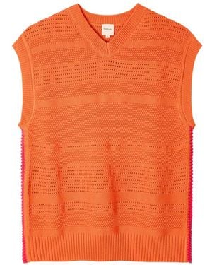 Paul Smith Open-Knit V-Neck Jumper - Orange