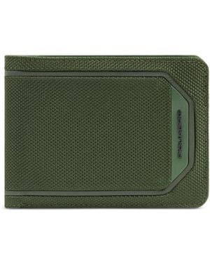 Piquadro Logo-Lettering Bi-Fold Wallet - Green