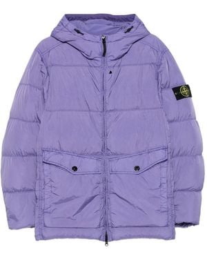 Stone Island Giacca Trapuntata Con Cappuccio - Viola