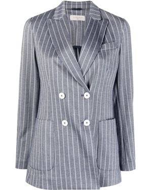 Circolo 1901 Pinstripe-Pattern Double-Breasted Blazer - Blue