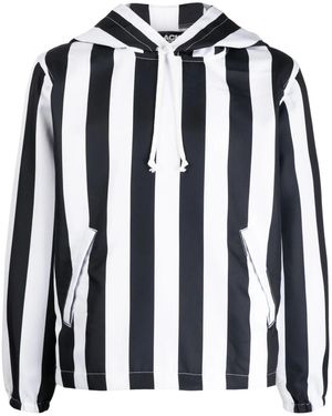 COMME DES GARÇON BLACK ストライプ パーカー - ブラック