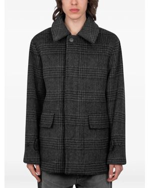 Another Aspect Tartan-Pattern Jacket - Black