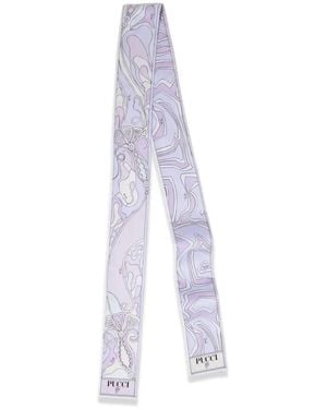 PUCCI Fular De Seda Con Estampado Labirinto Orchidee - Blanco