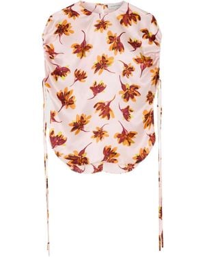 Lee Mathews Franz Floral-Print Top - White