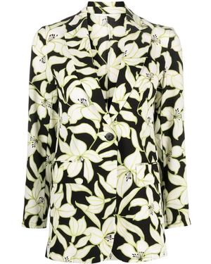 Max Mara Studio Floral-Print Blazer - Black