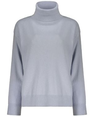 Moorer Roll-Neck Drop-Shoulder Sweater - Blue