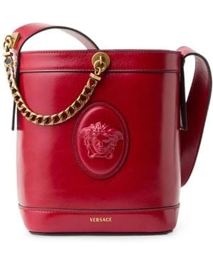 Versace Medusa '95 Chain-Detail Bucket Bag - Red