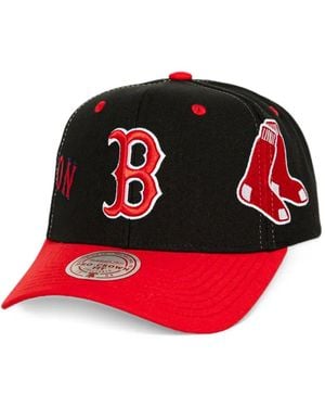 Mitchell & Ness X Mlb Boston Sox Overbite Pro Snapback Cap - Red