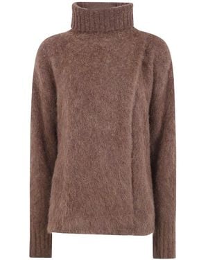 Uma Wang Roll-Neck Alpaca-Wool Sweater - Brown