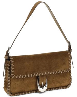 STAUD Borsa A Spalla Harlow Con Bordi A Punto Festone - Marrone
