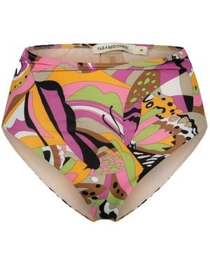 Paramidonna Stas Abstract-Print Bikini Bottoms - White