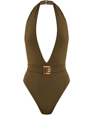 Balmain Badpak Met Logo - Groen