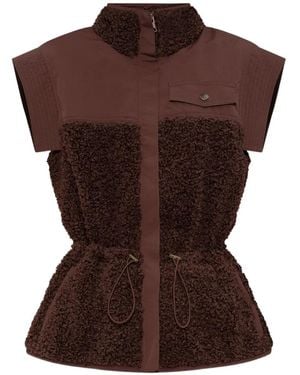 Ulla Johnson Panelled Fleece Waistcoat - Brown