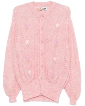 Magliano Cor Flower-Embroidered Cardigan - Pink