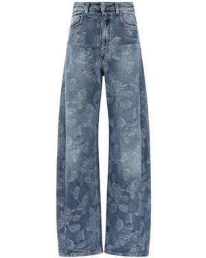 GIUSEPPE DI MORABITO Floral-Embroidery Jeans - Blue