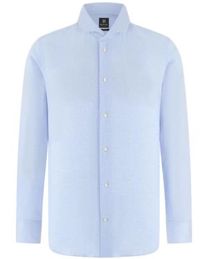 BOGGI Naples Collar Checked Shirt - Blue