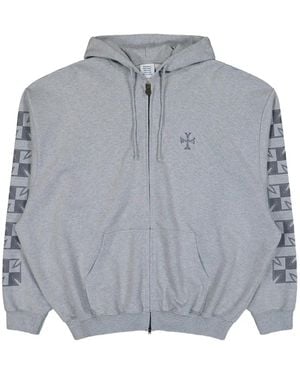 Vetements Hoodie Zippé À Logo - Gris