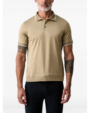 KARL LAGERFELD Logo-Plaque Polo Shirt - Natural