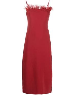 Patrizia Pepe Feather Dress - Red