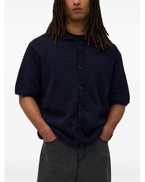 Arte' Crochet-Knit Shirt - Blue
