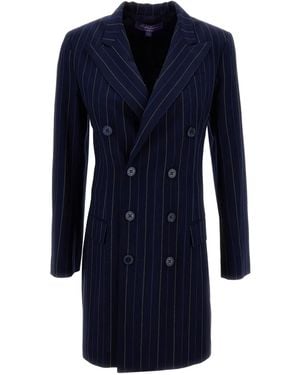 Ralph Lauren Camden Pinstripe Double-Breasted Mini Dress - Blue
