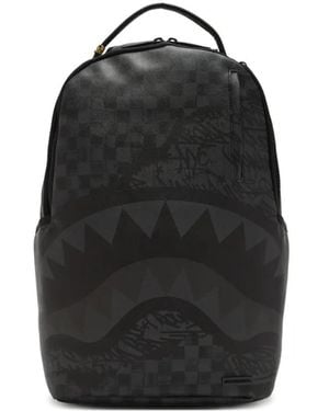 Sprayground Shark-Checkered Backpack - Black
