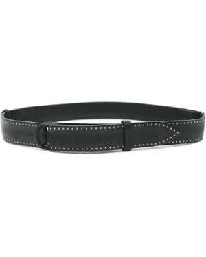 Orciani Stud-Embellished Leather Belt - White