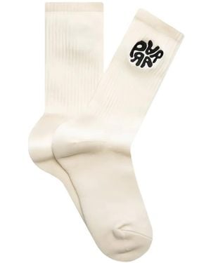 by Parra Logo-Embroidered Ribbed Socks - White