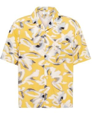 Laneus Floral-Pattern Shirt - Metallic