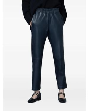 Inès & Maréchal Jardin Leather Trousers - Blue