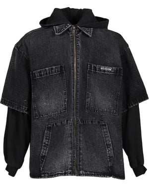 we11done Giacca Denim A Doppio Strato - Nero