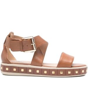 Geox Leelu Studded Buckle Sandals - Brown