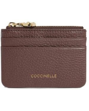 Coccinelle Small C-Me Softy Pebbled Card Holder - Brown