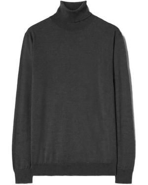 RETORI Jersey Con Cuello Vuelto Y Detalle De Rombos - Negro