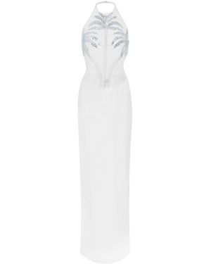 retroféte Meridian Crystal-Embellished Gown - White