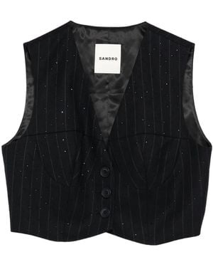 Sandro Gilet Gessato - Nero