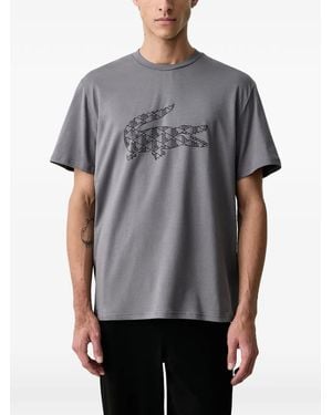 Lacoste Set De Pijama Con Monograma - Gris
