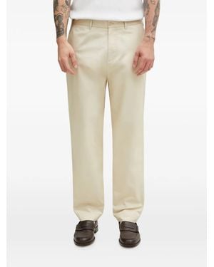 Fred Perry Logo-Embroidered Straight-Leg Pants - Natural