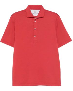 Brunello Cucinelli Buttoned Polo Shirt - Red