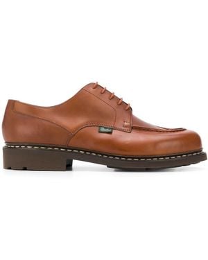 Paraboot Stitch-Detail Leather Derby Shoes - Brown