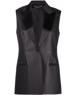 Ferragamo Tailored Leather Blazer - Black