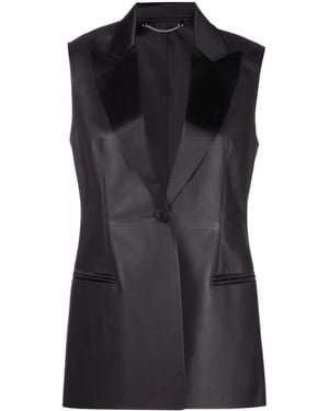 Ferragamo Tailored Leather Blazer - Black