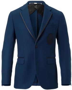 Billionaire Ervin Elbow-Patch Blazer - Blue