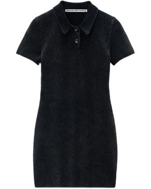 Alexander Wang Ribbed Polo Dress - Black
